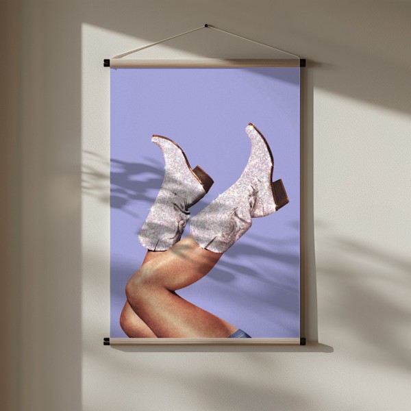 These Boots - Glitter Very Peri Periwinkle Poster 30x40 cm