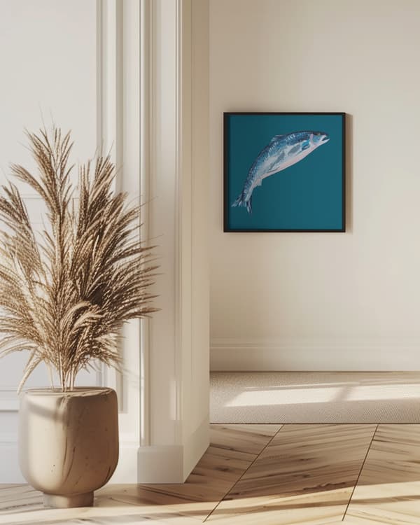 Leaping Salmon Poster 50x50 cm
