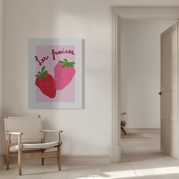 Les Fraises Canvastavla 50x70 cm