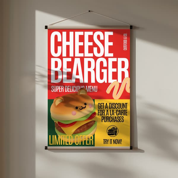 Cheese Bearger Offer Poster 30x40 cm