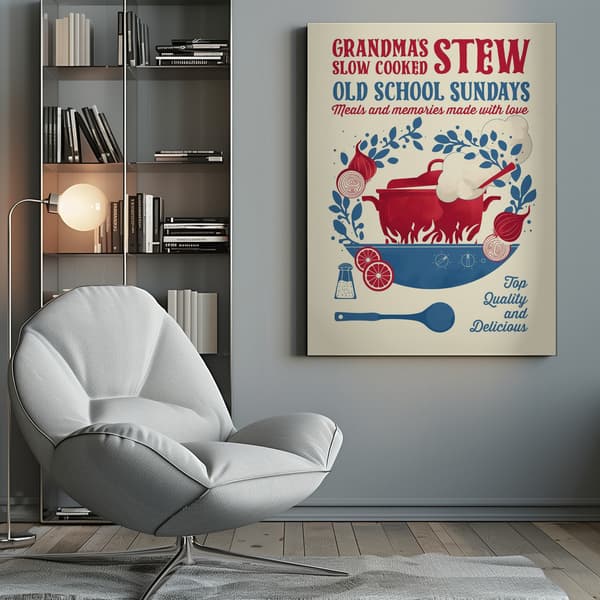 Grandmas Stew kitchen print Canvastavla 50x70 cm