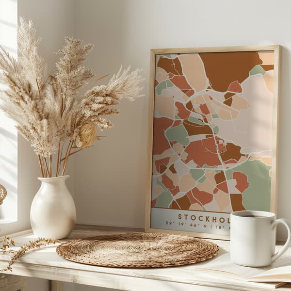 Black Maps Earth Tones 83 Poster 30x40 cm