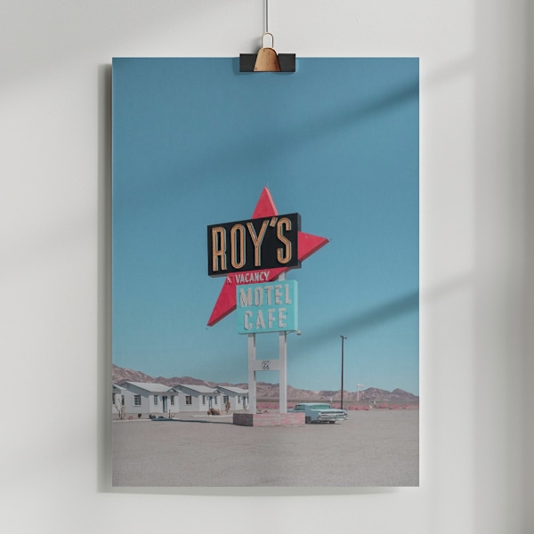 Roy's Motel Cafe Retro Sign Poster 50x70 cm