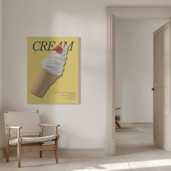Cherry on Top Ice Cream Canvastavla 50x70 cm