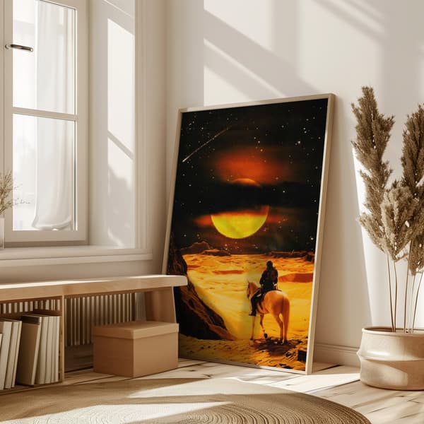 Western Space Adventure Poster 50x70 cm