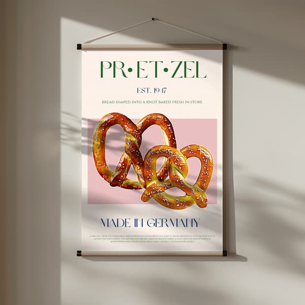 Pretzel Print Poster 30x40 cm
