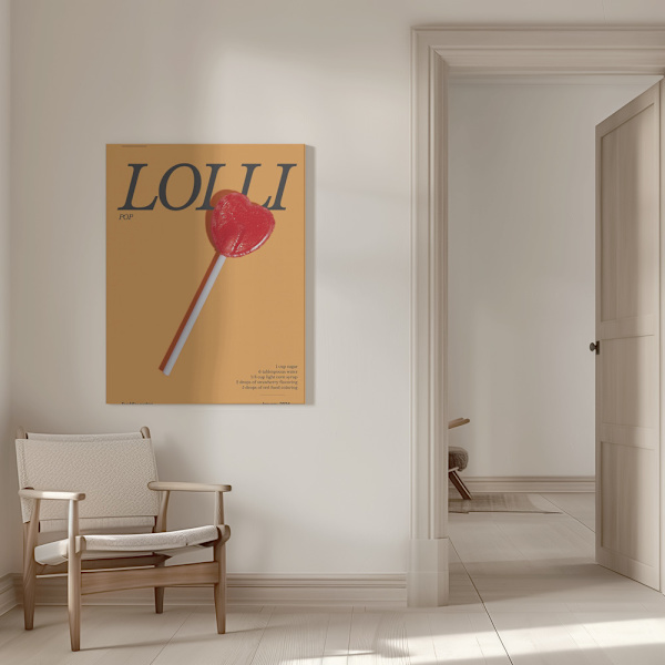 Heart Lollipop Canvastavla 50x70 cm