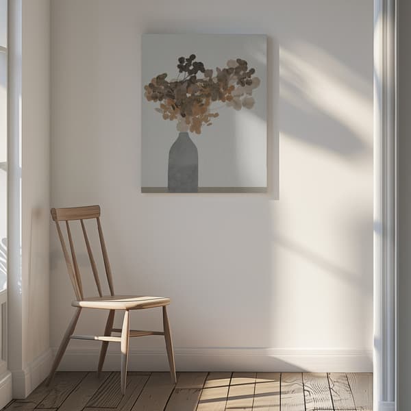 Rust Brown Dried Flowers In Vase On Table 2 Canvastavla 30x40 cm