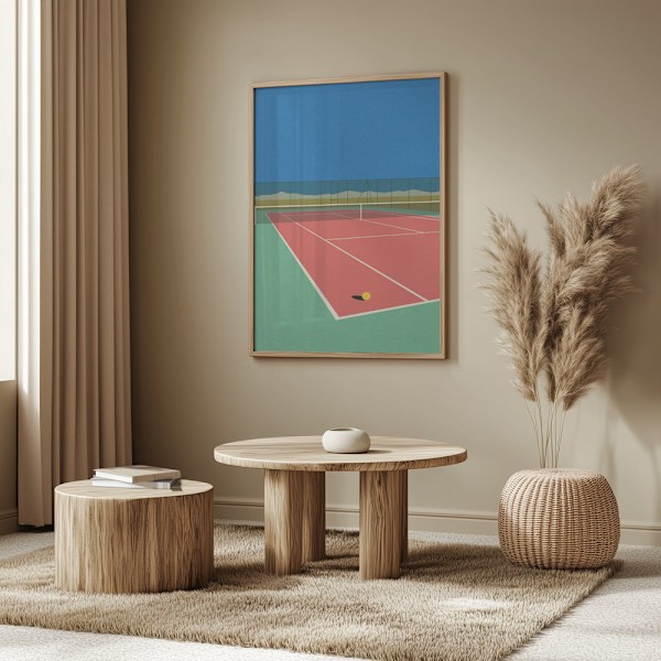 Tennis Court In the Desert Poster 50x70 cm