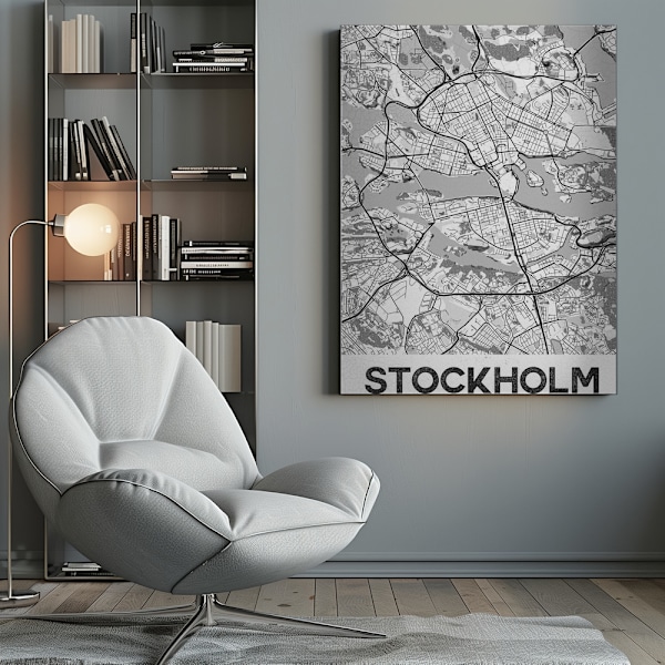 Stockholm White Canvastavla 50x70 cm