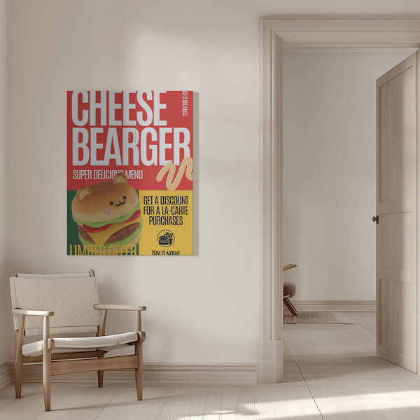 Cheese Bearger Offer Canvastavla 50x70 cm