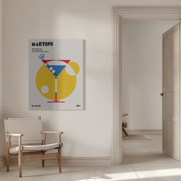 Martini Bauhaus Cocktail Canvastavla 50x70 cm