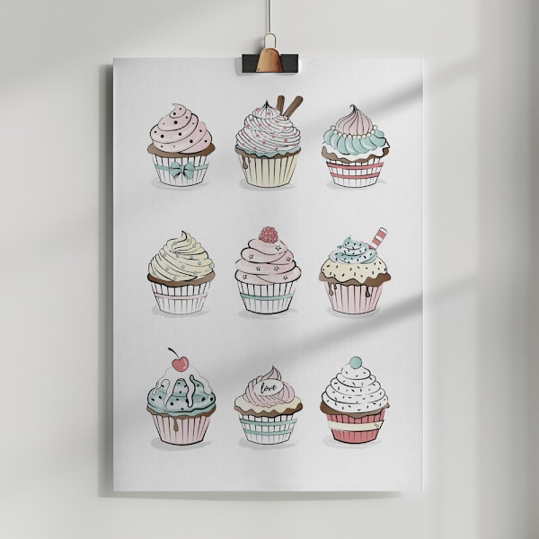 Cupcakes Poster 50x70 cm