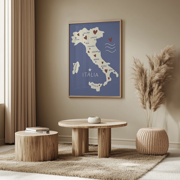 Italiy Map Poster 50x70 cm