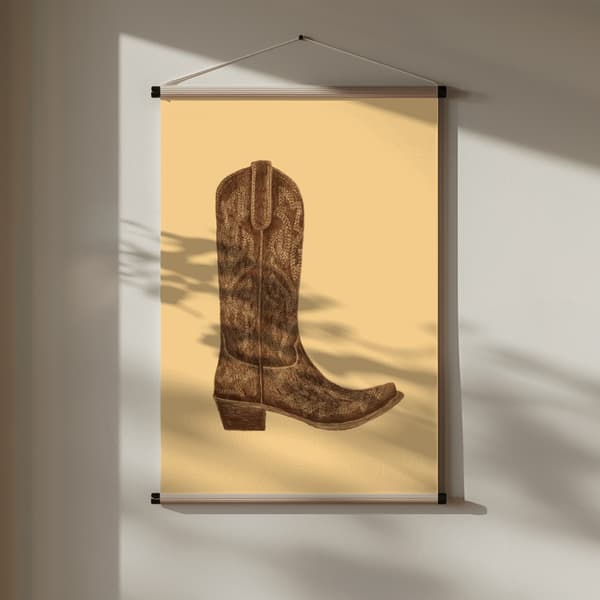 Brown Cowgirl Boot Poster 30x40 cm