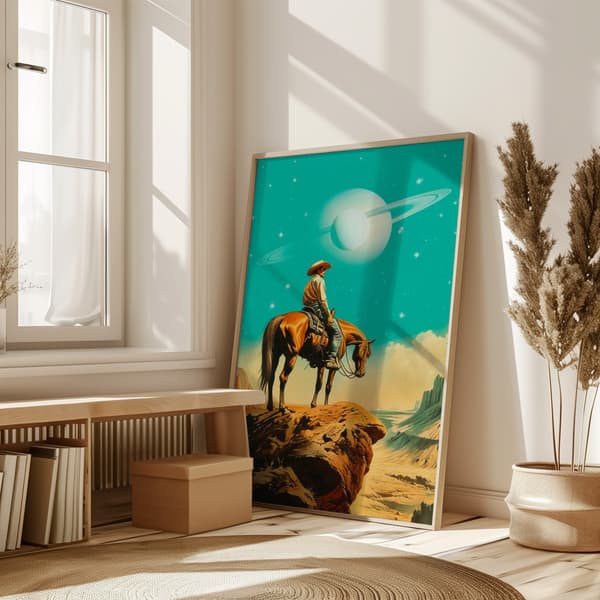A Western Astronaut Poster 50x70 cm