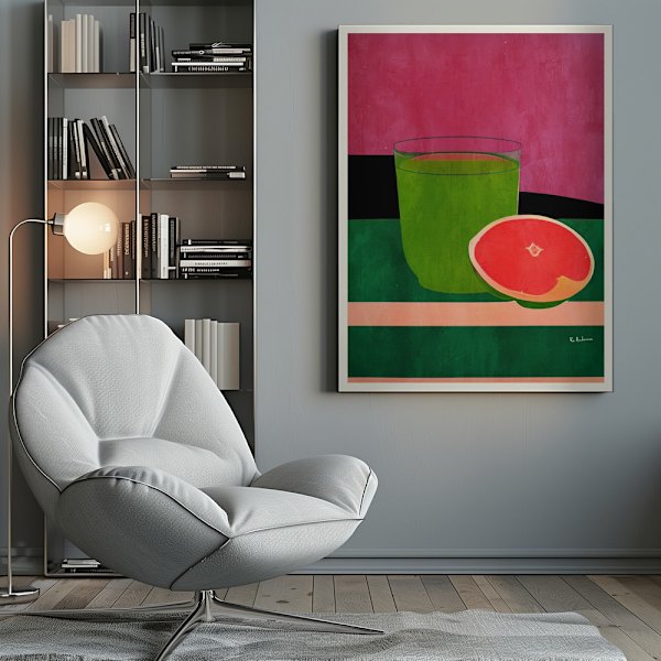 Pink, Little Grapefruit Canvastavla 50x70 cm
