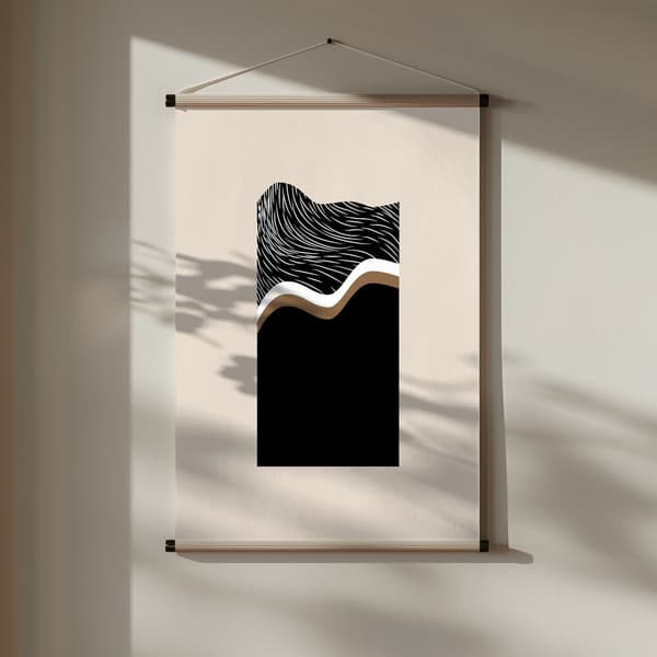 White Wave Art No.2 Poster 30x40 cm