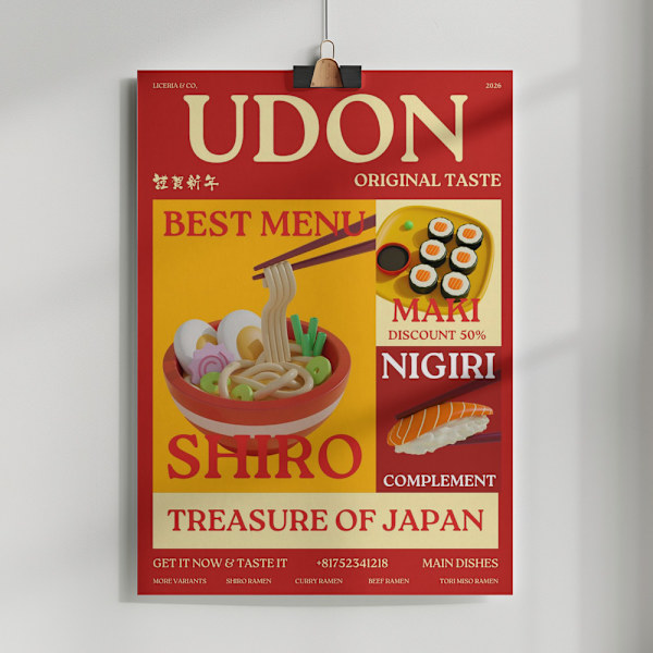 Udon poster Poster 50x70 cm