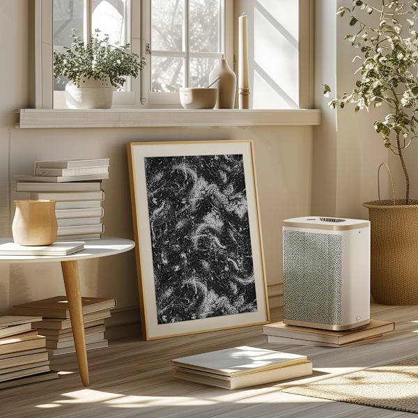 Abstract Dripping Painting Black White Poster 50x70 cm