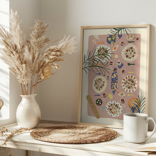 Festive Table Poster 30x40 cm