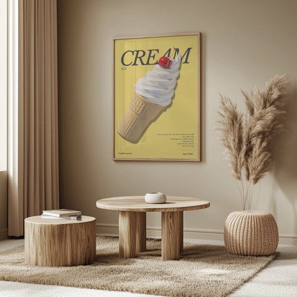 Cherry on Top Ice Cream Poster 50x70 cm