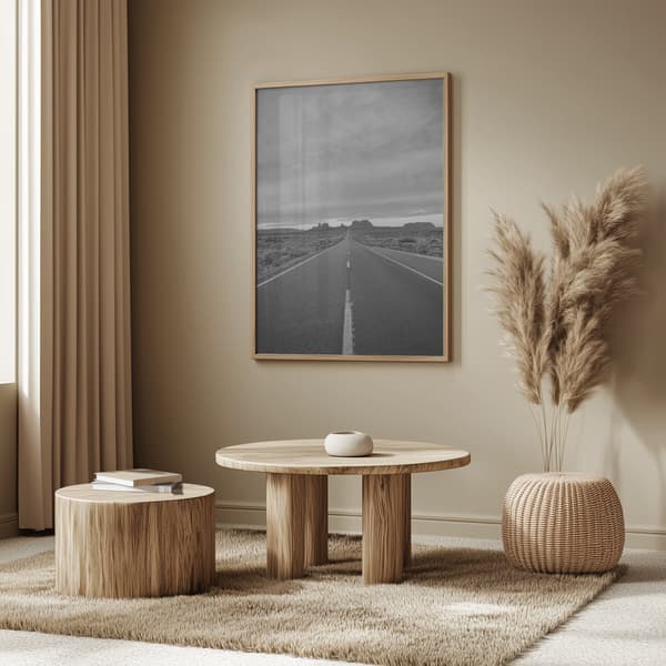 Monochrome Monument Valley II Poster 50x70 cm
