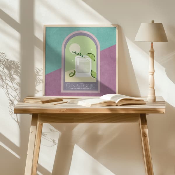 Kokteyl Gin Tonic Poster 50x50 cm