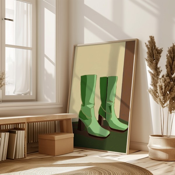 Green boots Poster 50x70 cm