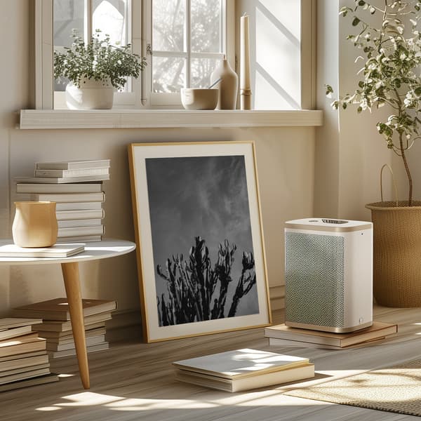 Monochrome Cactus Sky Poster 50x70 cm