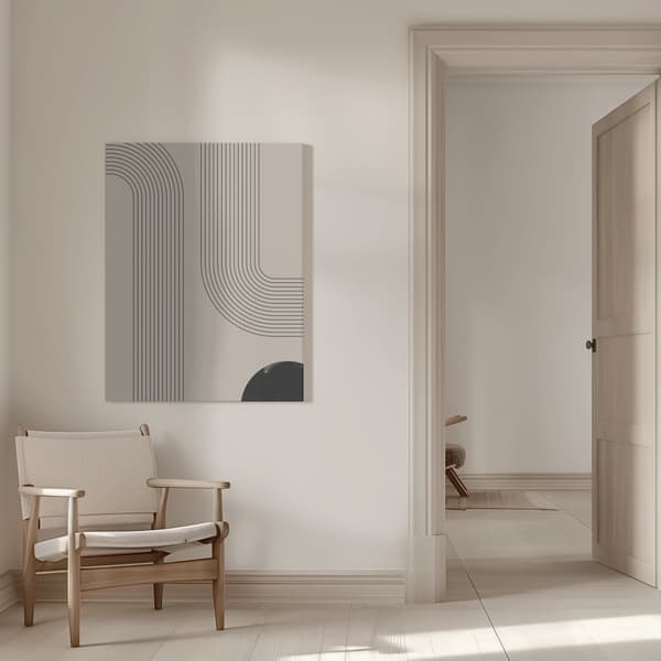 Black Minimal Line Art Canvastavla 50x70 cm