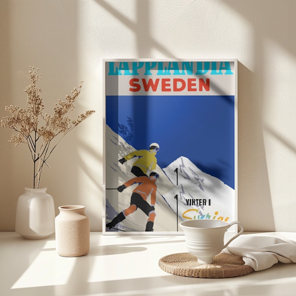 Winter Tourism: Lapplandia Sweden Poster 30x40 cm