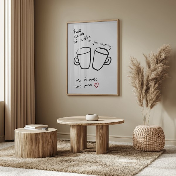 Two Cups Poster 50x70 cm