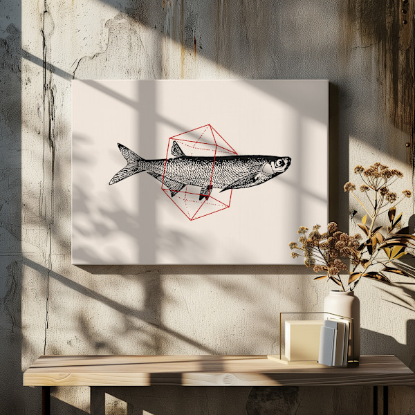 Fish In Geometrics Nº2 Canvastavla 70x50 cm
