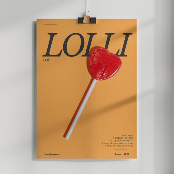 Heart Lollipop Poster 50x70 cm