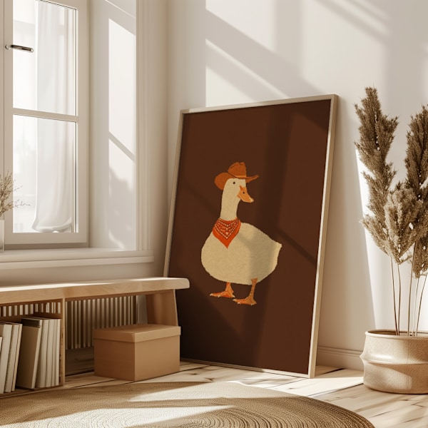 Bo the Cowboy Duck Poster 50x70 cm