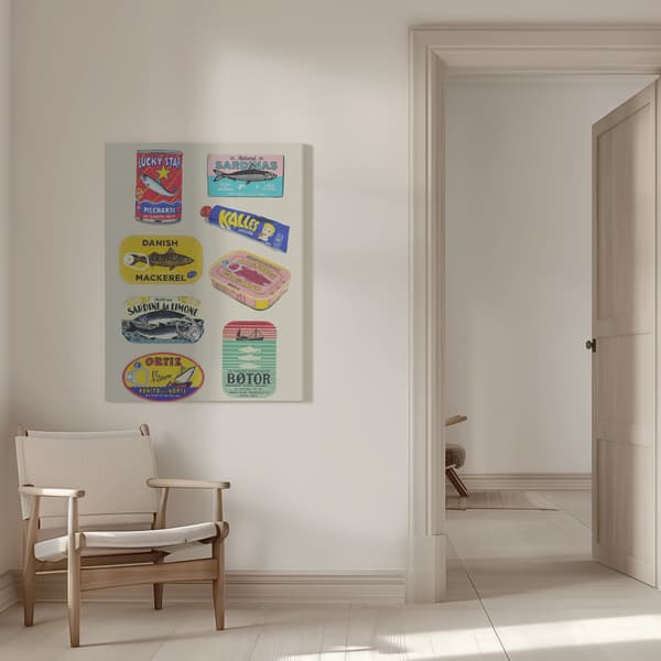 Canned Fish Canvastavla 50x70 cm