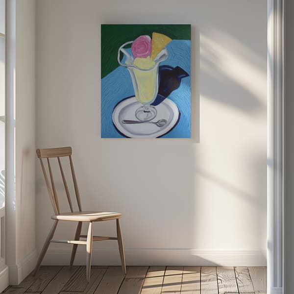 Raspberry and Vanilla Ice Cream Canvastavla 30x40 cm