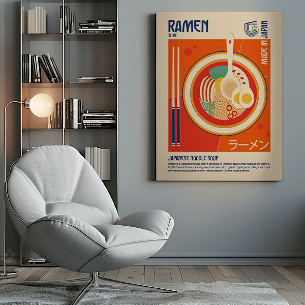 Ramen Japanese Food Print Canvastavla 50x70 cm