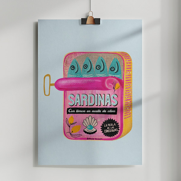 Sardines Tin Can Poster 50x70 cm