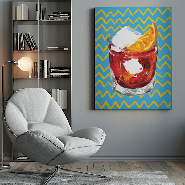 Negroni Blue Canvastavla 50x70 cm