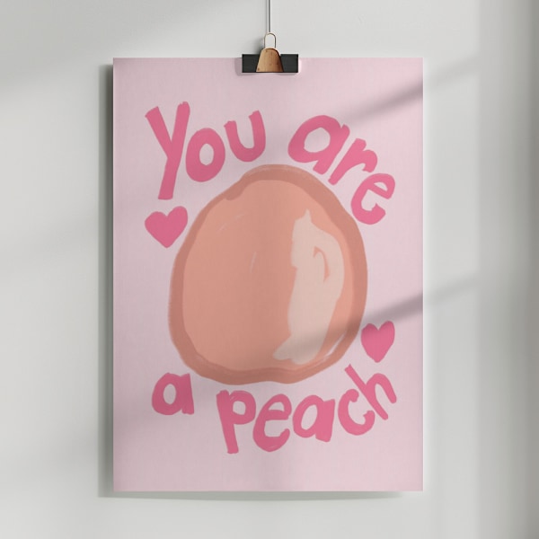 Peach Poster 50x70 cm