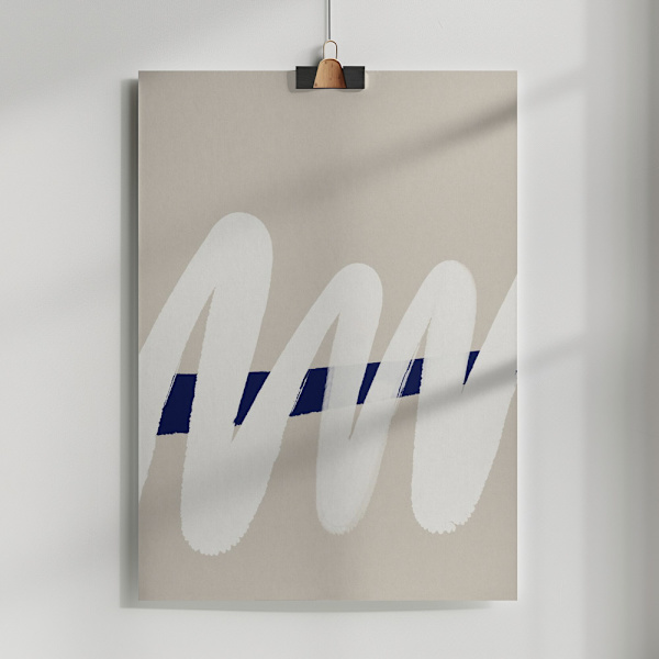 White wave no 6 Poster 50x70 cm