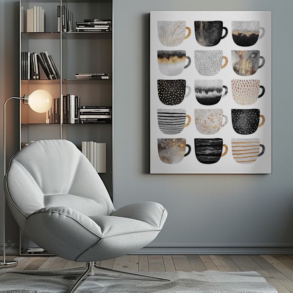 Pretty Coffee Cups Canvastavla 50x70 cm