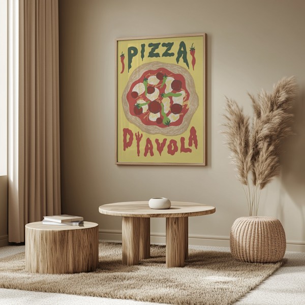 Pizza Diavola Poster 50x70 cm