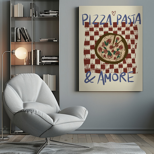 Pizza Pasta &amp; Amore Canvastavla 50x70 cm