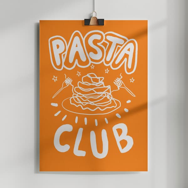 Pasta Club Poster 50x70 cm