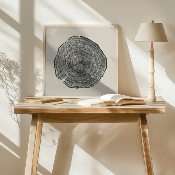 Hand Drawn Oak Poster 50x50 cm