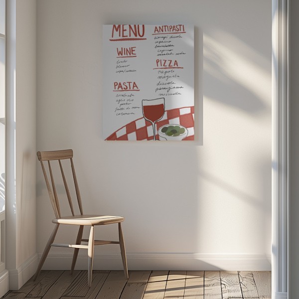 Italian Menu Canvastavla 30x40 cm