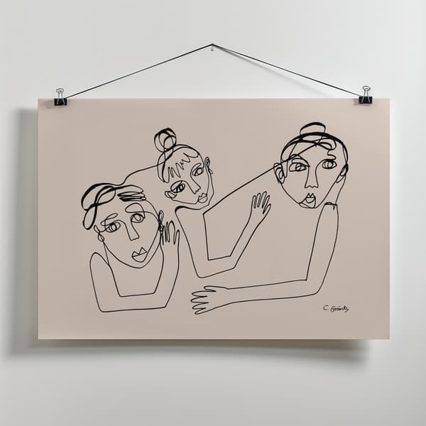People Beige Canvastavla 70x50 cm